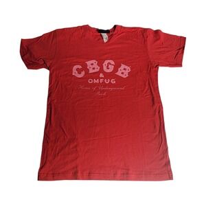 CBGB OMFUG Home of Underground Rock Red Graphic T-Shirt Small USA Made